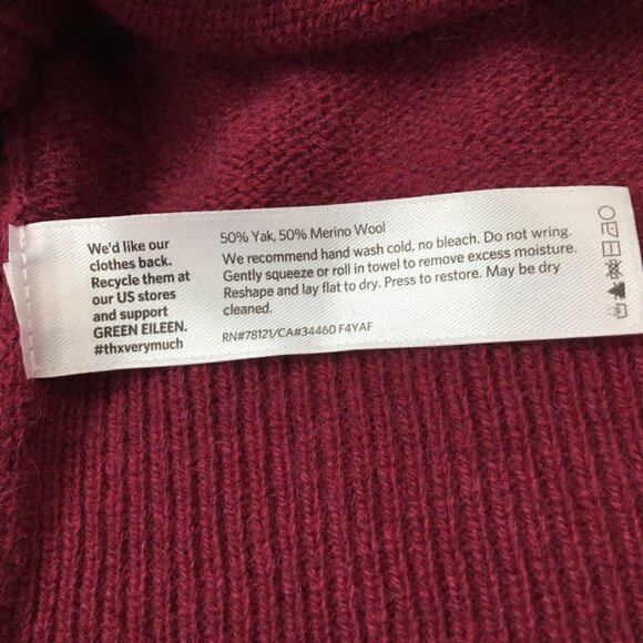 Eileen Fisher Yak Merino Italian Wool Blend Sweater Colorblock Zippers Size L - Picture 8 of 8